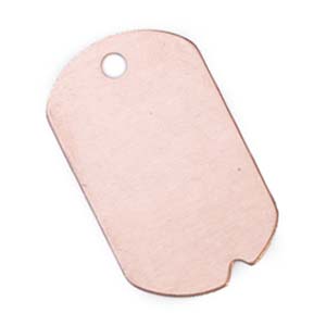 Copper Metal Stamping Blank, Military Dog Tag (1 1/4 inch) 32x19.2mm 20ga  x1 