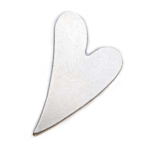 Nickel Silver Funky Heart 24g Stamping Blank 1x5/8" 25.3x15.3mm