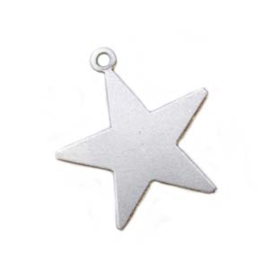 Nickel Silver Star 24g Stamping Blank 1" 22x24mm with Ring