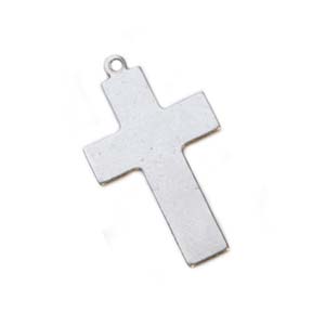 Nickel Silver Cross 24g Stamping Blank 1" 24x15mm with Ring