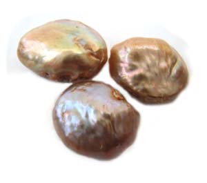 Freshwater Pearl Beads - Coins 10mm Antique Gold