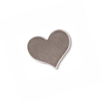 Sterling Silver Heart 12.9x10.8mm 24g Stamping Blank x1
