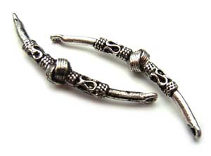 Bali Style Bracelet Link Bar Silver #D x1