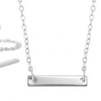 Personal Impressions, Small Rectangle, 3x20mm, Silver Plated Necklace Kit x1
