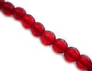 Czech Glass Beads Round 4mm Siam Ruby x100