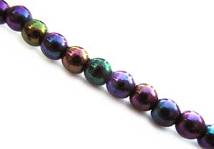 Czech Glass Beads Round 4mm Iris Purple x100