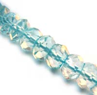 Sky Blue Topaz 5.5mm (approx) Faceted Roundel Gemstone Beads per quarter strand
