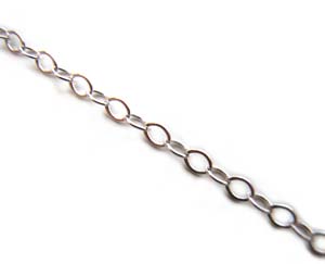 Sterling Silver Chain ~ Tiny Oval ~ 2x1.6mm - per foot (30cm)