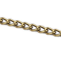 Twisted Curb Necklace Chain 5x3mm Open Link Non Soldered, Antique Brass Bronze Boho Gold x500cm