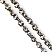 Cable Necklace Chain Link Necklace Chain Link 4x3mm Open Link Non Soldered, Gunmetal Black x500cm
