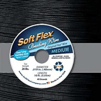 Soft Flex 49 Strand Beading Wire - Medium .019 10ft / 3.05m Black Onyx