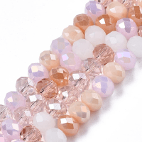 Imperial Glass Faceted Rondelle Spacer Beads 6x4.5mm Blush Mix AB x90pc approx