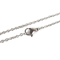 Stainless Steel Cable Chain (2.5x2mm Link) Necklace 17.7 inch (45cm) x1