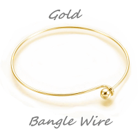 Brass Bracelet Bangle Wire Gold Colour Plated Add-A-Bead Bangle