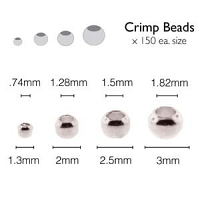 Silver Crimp Round Beads Assort Size 0.74mm 1.28mm 1.5mm 1.8mm, 600 approx Basic Elements by Beadsmith