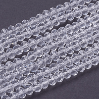 Imperial Glass Crystal Faceted Rondelle Spacer Beads 6x4.5mm Transparent Clear x90pc approx