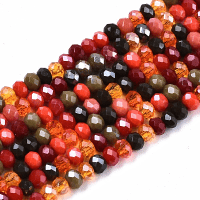 Imperial Glass Faceted Rondelle Micro Spacer Beads 3x2.5mm Volcano Mix AB x180pc approx