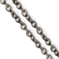 Brass Cable Necklace Chain Link 2x1.5mm Closed Link Soldered, Gunmetal x500cm Brass Cable Necklace Chain Link 2x1.5mm Closed Link Soldered, Gunmetal x500cm