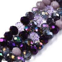 Imperial Glass Faceted Rondelle Spacer Beads 6x4.5mm Deep Purple Mix AB x90pc approx