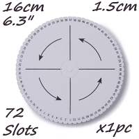 Kumihimo Medium Round, 72 Slot, 16cm, 6.4 inch Round Braiding Disk Disc