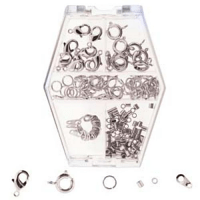 Silver Plated Findings Variety Kit Assortment, Basic Elements by Beadsmith 212pc approx