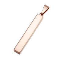 Rose Gold Stainless Steel Rectangle Bar 5x5x30mm Stamping Blank with Bail x1