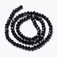 Imperial Glass Faceted Rondelle Micro Spacer Beads 3x2.5mm Jet Black x160pc approx