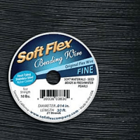 Soft Flex 21 Strand Beading Wire ~ Fine .014 30ft / 9.2m Black