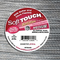 Soft Flex - Soft Touch 49 Strand Beading Wire - Medium .019 30ft / 9.2m roll Satin Silver