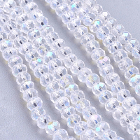 Imperial Crystal Faceted Rondelle Beads 8x6mm Crystal Clear AB (70pc approx)
