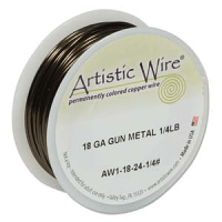 Artistic Wire 18ga Antique Brass (formerly Gunmetal) per 49ft (14m) 1/4 lb (0.11kg) Spool