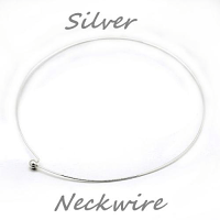 Brass Neck Wire Torque 16 inch - 42cm Silver Colour Plated Add-A-Bead Necklace