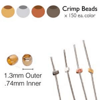 Crimp Round Beads, Crimp Size #0, 1.3mm OD, 0.74mm ID, 600 approx, Assort Colour, Basic Elements by Beadsmith