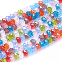 Imperial Glass Faceted Rondelle Micro Spacer Beads 3x2.5mm Rainbow Mix x130pc approx
