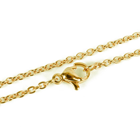 Gold Stainless Steel Cable Chain (2.5x2mm Link) Necklace 17.7 inch (45cm) x1
