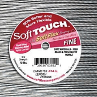 Soft Flex - Soft Touch 21 Strand Beading Wire - Fine .014 30ft / 9.2m roll Satin Silver