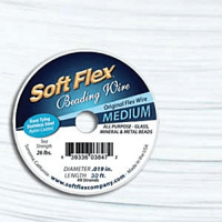 Soft Flex 49 Strand Beading Wire - Medium .019 30ft / 9.2m White Quartz