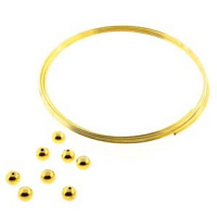 Gold Memory Wire with End Ball Caps, Basic Elements by Beadsmith (2.25 inch, 5mm ball)