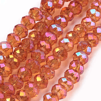 Imperial Glass Crystal Faceted Rondelle Spacer Beads 6x4.5mm Sunset Shimmer AB x90pc approx