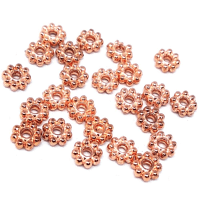 Bali Tibetan Style Daisy Spacer Beads, 5.5mm x1.5mm Rose Gold, x100pc