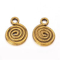 Antique Gold Spiral Swirl Charm Dangle 13.5mm x20pc