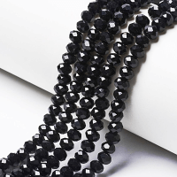 Imperial Crystal Roundelle Beads 8x6mm Jet Black (70pc approx)