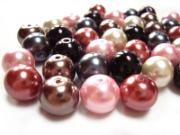 Faux Pearls 12mm Glass Beads x40 Soup Mix 