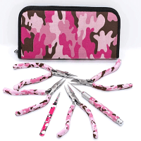 Beadsmith Pink Camouflage Camo Tool Set with Pistol Gun Handles