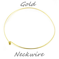 Brass Neck Wire Torque 16 inch - 42cm Gold Colour Plated Necklace Add-A-Bead Necklace