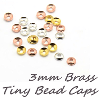 Bead Caps 3mm ASSORTEMENT Brass - Shiny Plain Cap
