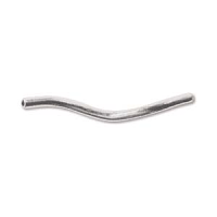 Base Metal Beads 1.2x20mm Curved Wavy Tube Bugle Noodle Silver Plated, choose pack sizes (x9pc-x1gr (144pc approx))