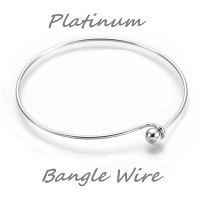 Brass Bracelet Bangle Wire Platinum Colour Plated Add-A-Bead Bangle