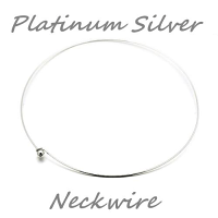 Brass Neck Wire Torque 16 inch - 42cm Platinum Silver Colour Plated Add-A-Bead Necklace