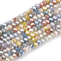 Imperial Glass Faceted Rondelle Micro Spacer Beads 2.5mm Pastel Mix Pearl Lustre x180pc approx